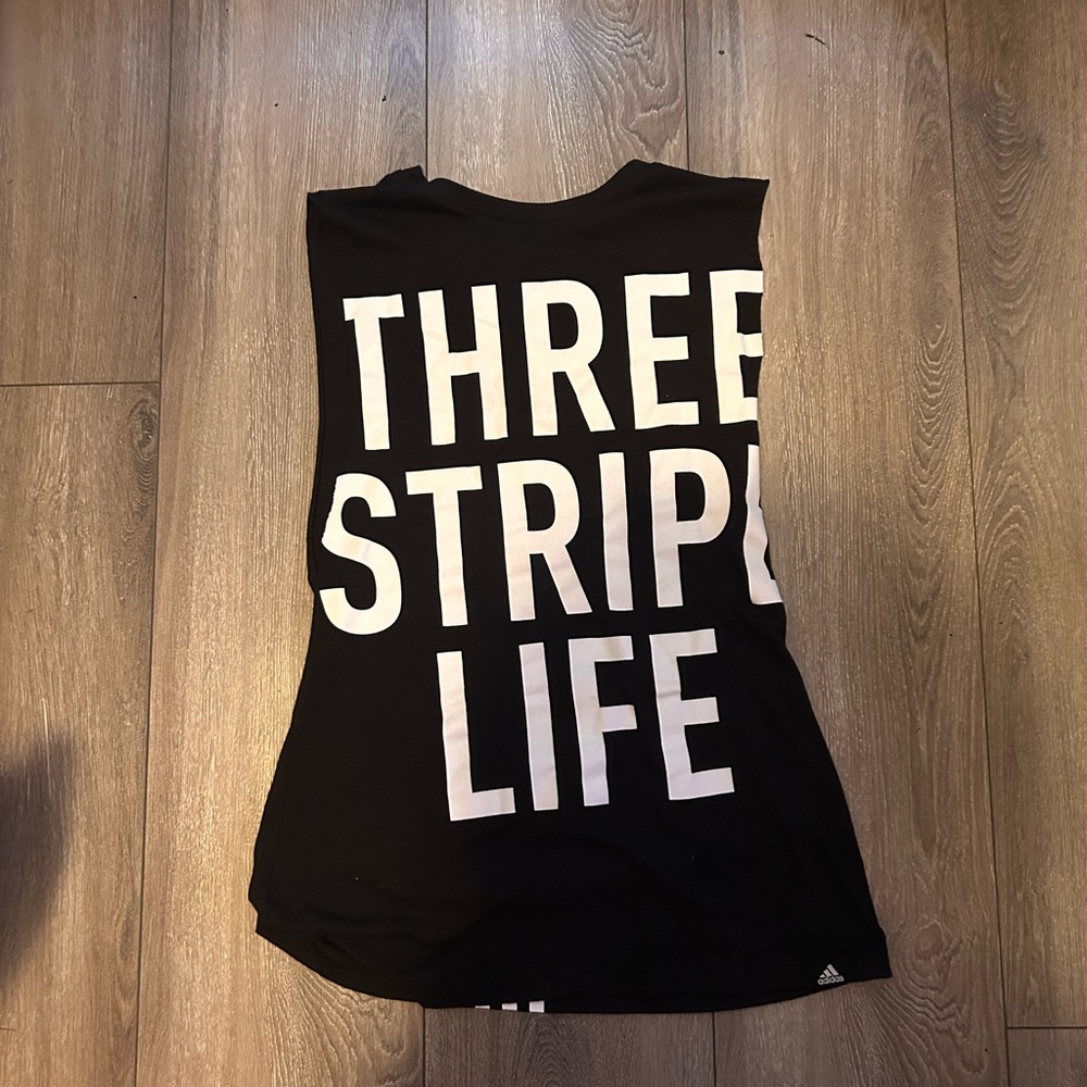 Adidas Black Graphic Muscle Tee Sleeveless